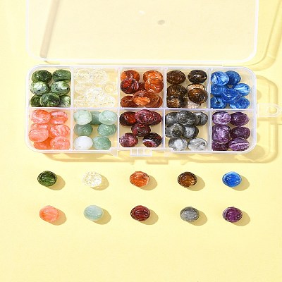 10 Colors 80Pcs Two-tone Opaque Acrylic Beads FIND-FS0002-68-1