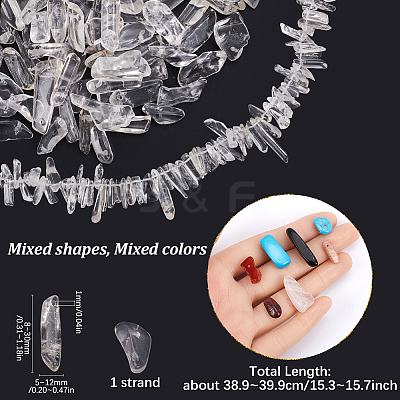 1 Strand Natural Quartz Crystal Nuggets Beads Strands G-SC0003-20-1
