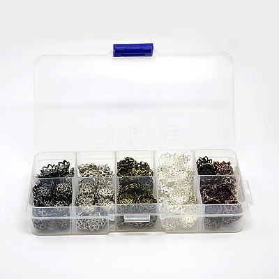 1 Box Mixed Iron Flower Bead Caps IFIN-X0021-B-1