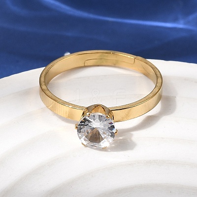 304 Stainless Steel Pave Cubic Zirconia Finger Rings for Women RJEW-B161-02G-01-1