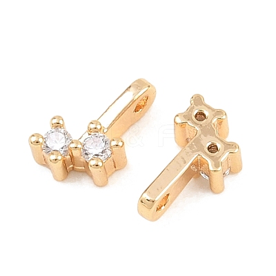 Brass Micro Pave Cubic Zirconia Charms KK-H538-19B-G-1