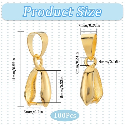 100Pcs Brass Ice Pick Pinch Bails FIND-SP0001-74A-1