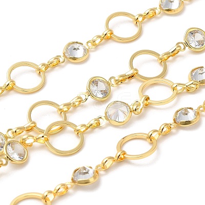 Rack Plating Brass Ring & Flat Round Link Chain CHC-H105-10G-1
