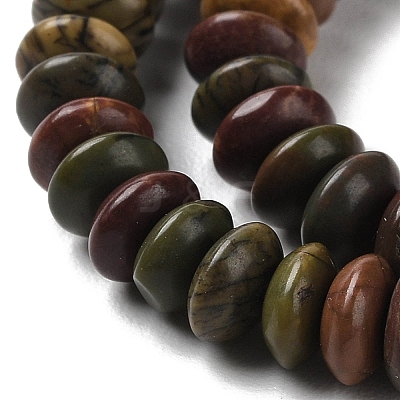 Natural Polychrome Jasper/Picasso Stone/Picasso Jasper Beads Strands G-Z030-A19-01-1
