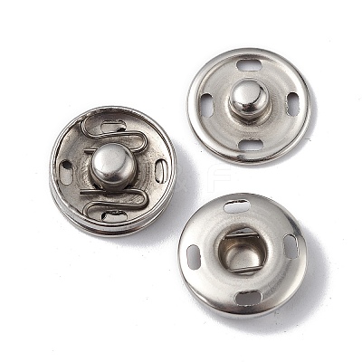 Non-Tarnish 202 Stainless Steel Snap Buttons BUTT-I017-01C-P-1
