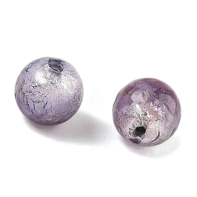 Handmade Silver Foil Glass Beads LAMP-A001-G02-10MM-1-1