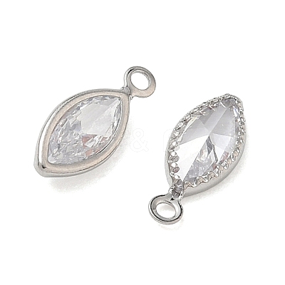Brass Pave Cubic Zirconia Charms CU-CBABEB3-06P-03-1