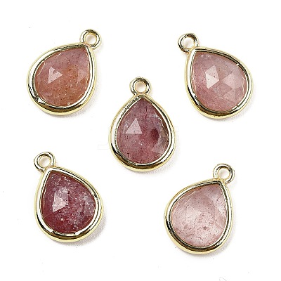 Natural Strawberry Quartz Faceted Pendants G-U019-05G-06-1