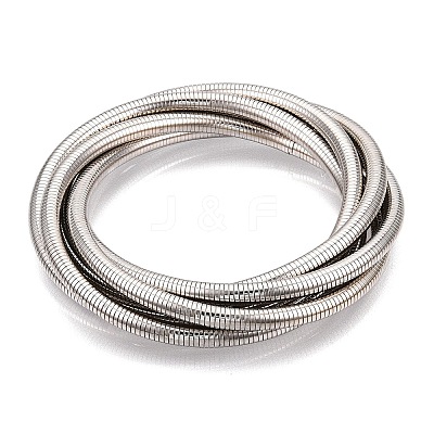 Iron Round Snake Chains Bangle BJEW-T022-01P-1