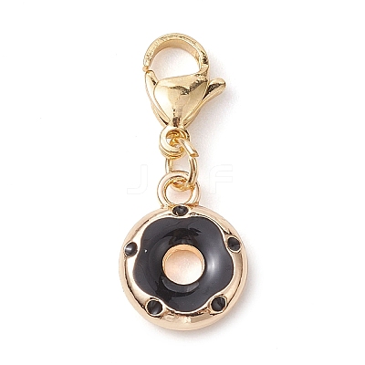 Donut Alloy Enamel Pendant Decorations HJEW-JM01913-1