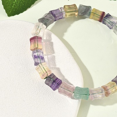 Natural Fluorite Beaded Bracelets G-H332-12-1