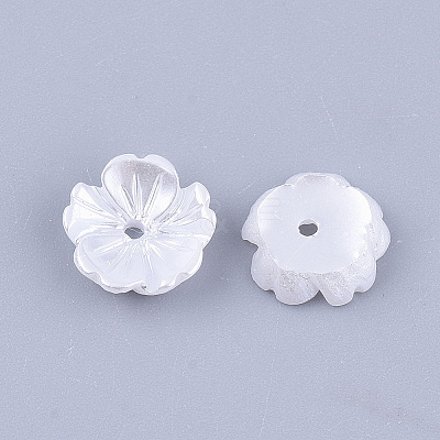 Resin Imitation Pearl Bead Caps X-RESI-T040-008A-1