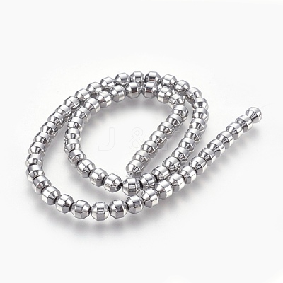 Electroplated Non-magnetic Synthetic Hematite Bead Strand G-E498-12A-04-1