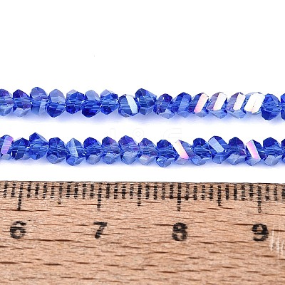 Electroplate Transparent Glass Beads Strands EGLA-Q139-01A-A24-1