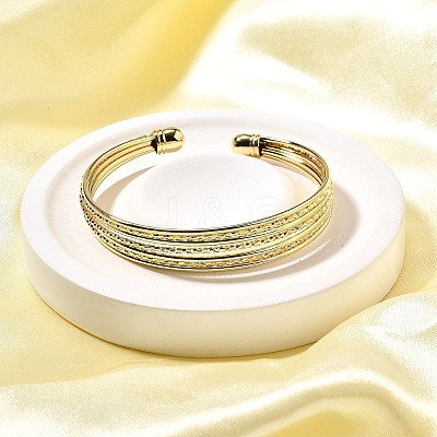 Brass Open Cuff Bangles BJEW-Z093-01G-1