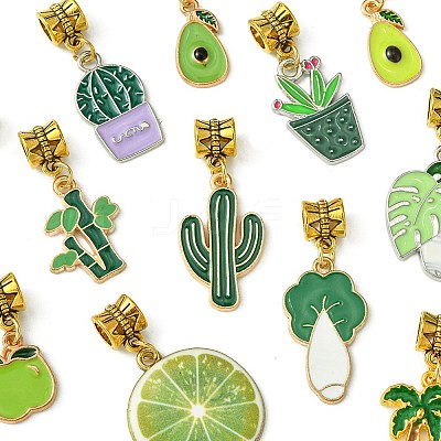 Plants Theme Alloy Enamel Pendants PALLOY-FS00008-1