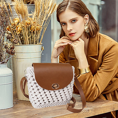 Handmade PU Leather Crochet Shoulder Bag Accessories Kits DIY-CL0002-52B-1