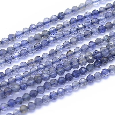 Natural Iolite Beads Strands G-I279-E08-1