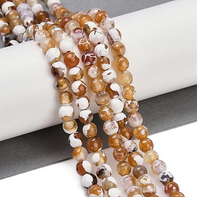 Natural Fire Crackle Agate Beads Strands G-C082-A01-33-1