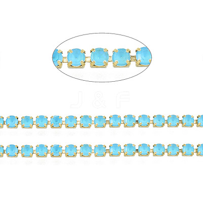 Brass Rhinestone Strass Chains CHC-N017-003B-C02-1