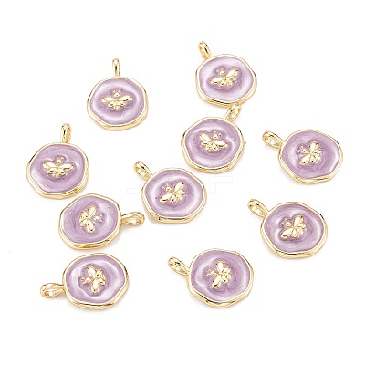 Brass Enamel Pendants LS-KK-A155-02G-1