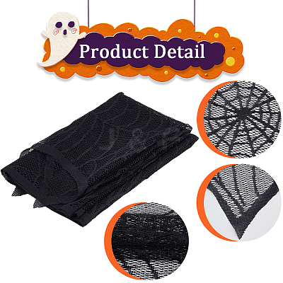 Halloween Theme Polyester Lace Embroidery Table Mats AJEW-WH0166-64-1