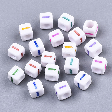 Opaque White Acrylic Beads SACR-R252-02I-1