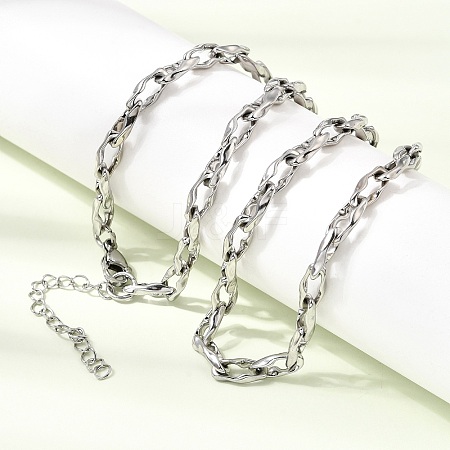 5MM 304 Stainless Steel Twisted Oval Link Chain Necklaces for Man and Women SA-CBAB767-18B-P-1