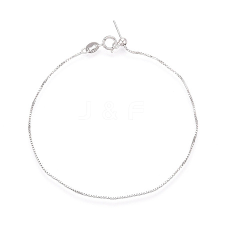 Adjustable 925 Sterling Silver Box Chains Slider Bracelets STER-N016-51P-1