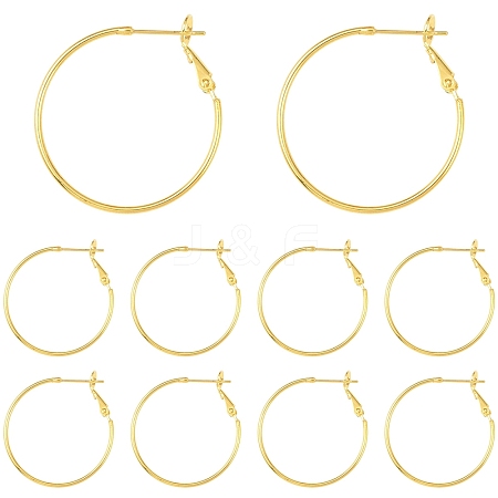 10Pcs Brass Hoop Earrings KK-YW0003-68G-1