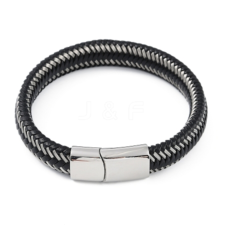 Braided Microfiber Leather Cord Bracelets BJEW-P328-05P-1