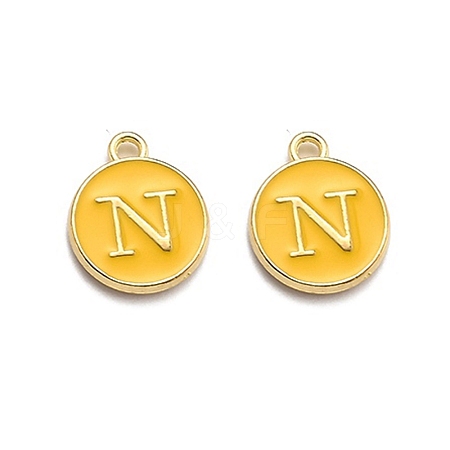 Golden Plated Alloy Enamel Charms ENAM-Q437-13N-1