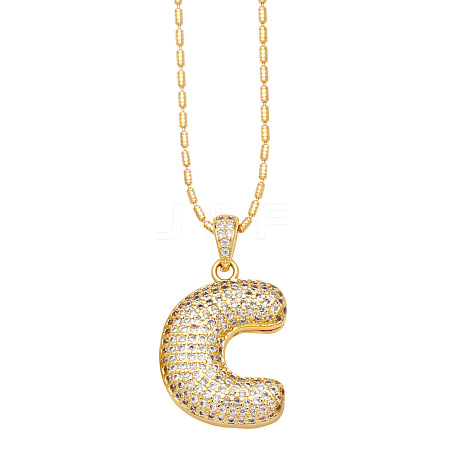 Brass Micro Pave Cubic Zirconia Pendant Necklaces PW-WG99827-03-1