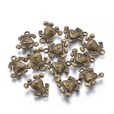 Tibetan Style Puppy Pendants X-TIBEP-R166-AB-FF-1