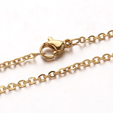 304 Stainless Steel Cable Chain Necklaces NJEW-M124-02G-1