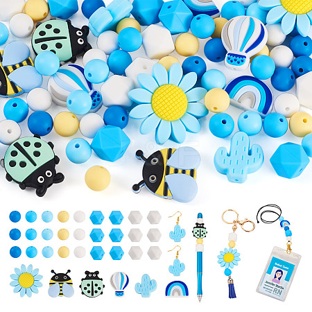  74Pcs Food Grade Eco-Friendly Silicone Beads SIL-TA0001-39-1