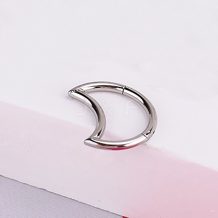 316L Stainless Steel Micro Pave Cubic Zirconia Hoop Nose Rings WG5D603-18-1