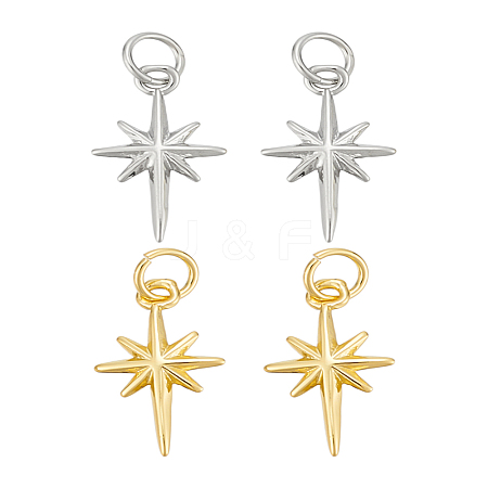 4Pcs 2 Colors Rack Plating Brass Pendants KK-LP0001-61-1