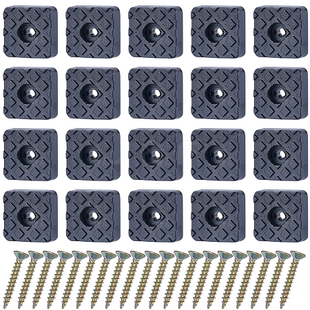 Gorgecraft 20Pcs Rubber & Stainless Steel Screw in Furniture Pads FIND-GF0005-77B-1