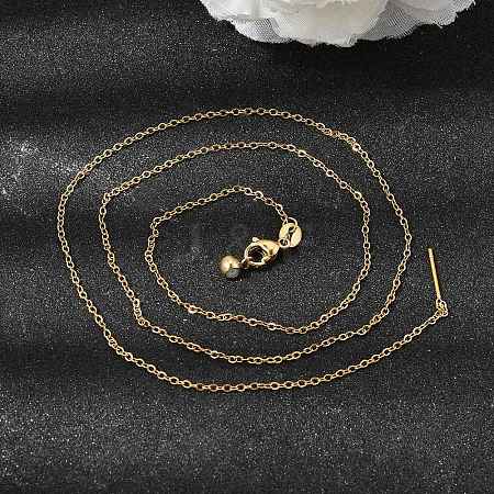 1.5MM Unisex 304 Stainless Steel Cable Chain Necklaces NJEW-P356-11G-1