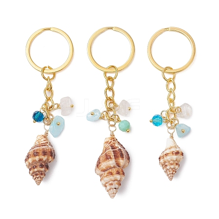 Natural Shell Pendant Keychains KEYC-JKC01094-02-1