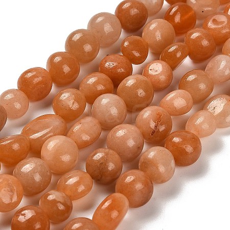 Natural Red Aventurine Beads Strands G-P497-01E-82B-1