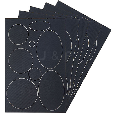 Rectangle with Round & Oval Pattern Self-adhesive Nylon Applique PATC-WH0007-33A-1