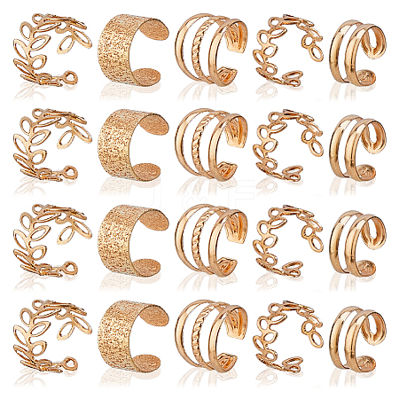 16 Bags Alloy C-Shaped Cuff Earrings for Unisex EJEW-DC0001-49G-1