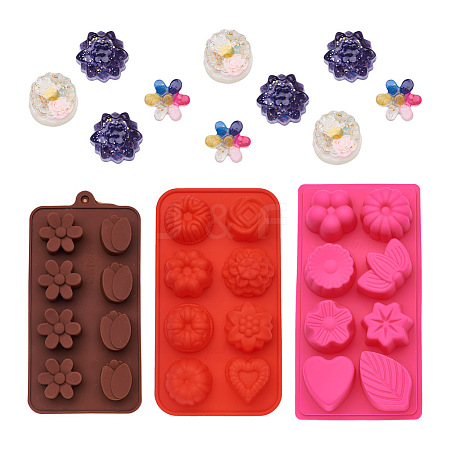 Boutigem 3Pcs 3 Colors Fondant Molds DIY-BG0001-17-1