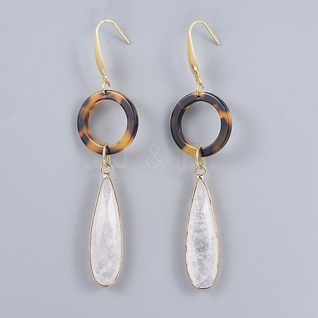 Natural Quartz Crystal Dangle Earrings EJEW-JE03279-1