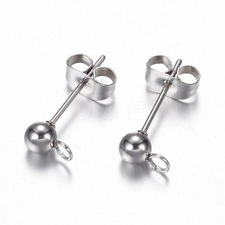 Non-Tarnish 304 Stainless Steel Stud Earring Findings STAS-G059-21-1