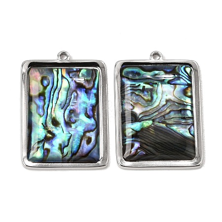 304 Stainless Steel & Natural Paua Shell Pendants SH-CBA7184-01J-P-1