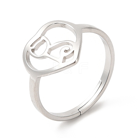 Non-Tarnish 201 Stainless Steel Finger Ring RJEW-E063-03P-1