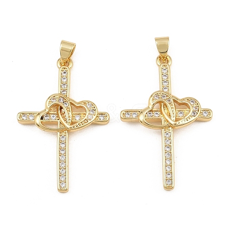 Brass Micro Pave Cubic Zirconia Pendants CU-CBADC6C-11G-03-1